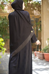 Hijab with Black Wide Satin