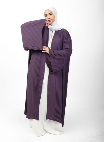 Elegant purple pleated