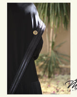 Black Chiffon Long Hijab riched in Black Strass