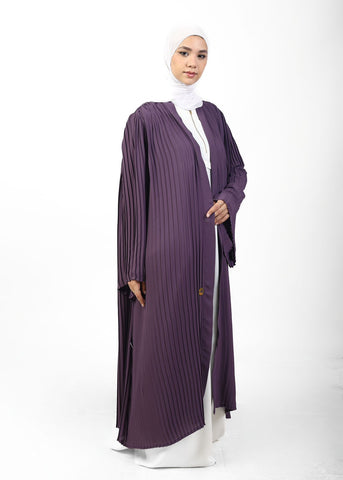 Elegant purple pleated