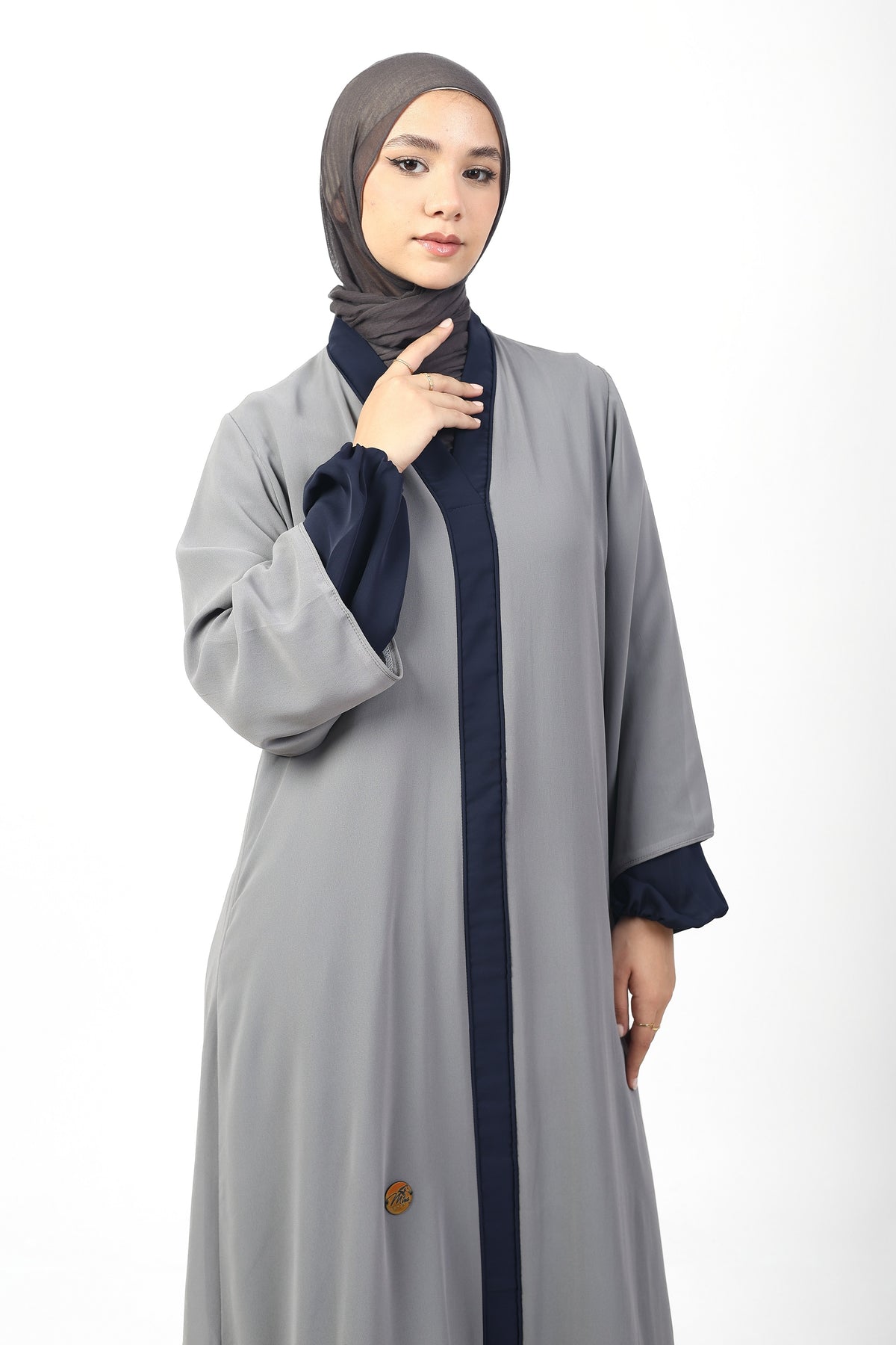 Unique Navy Gray Abaya