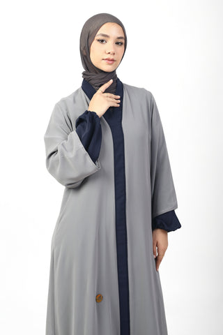 Unique Navy Gray Abaya