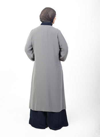 Unique Navy Gray Abaya