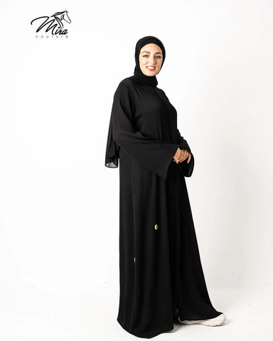 Buttoned Silk Abaya