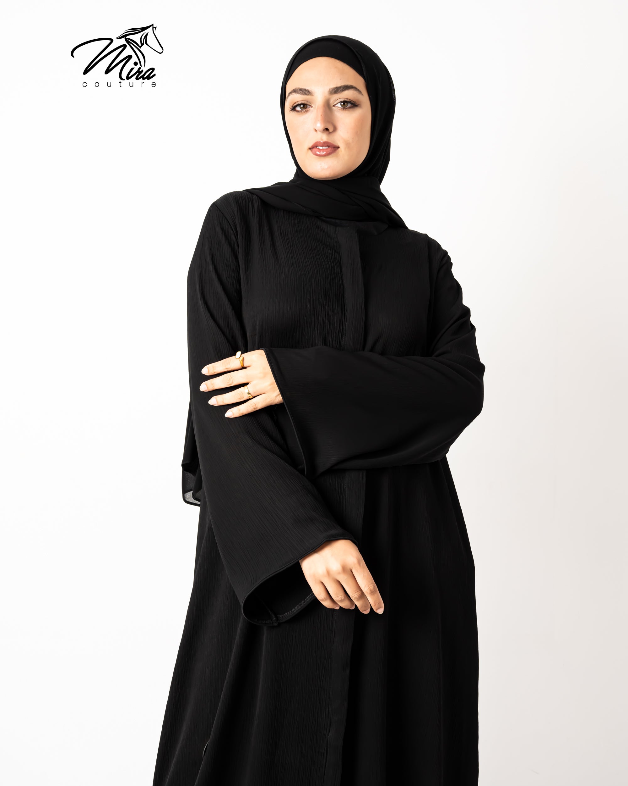 Buttoned Silk Abaya