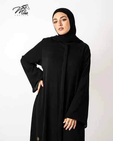 Buttoned Silk Abaya