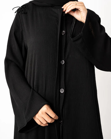 Buttoned Silk Abaya