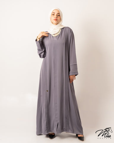 Gray Silk Abaya