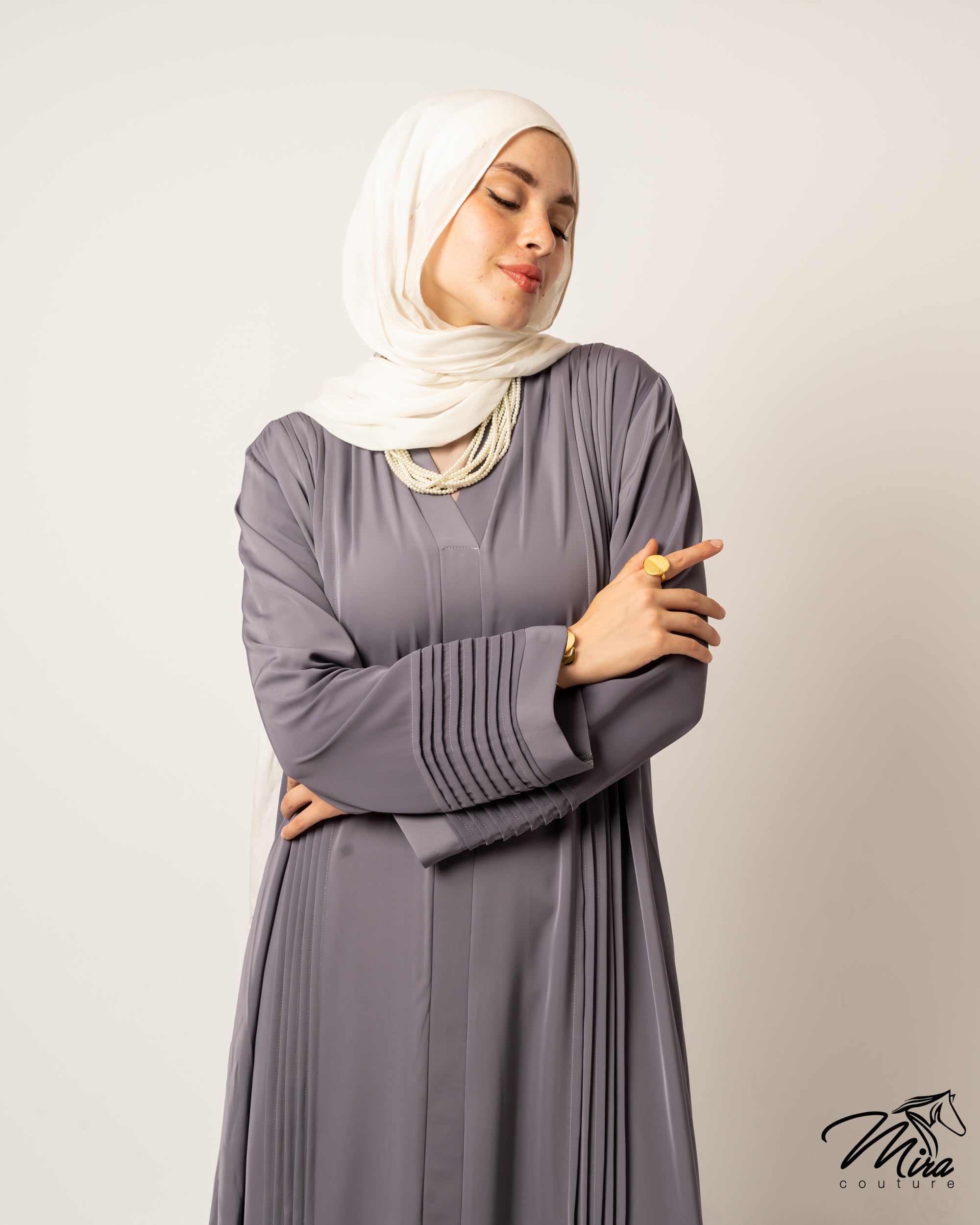 Gray Silk Abaya