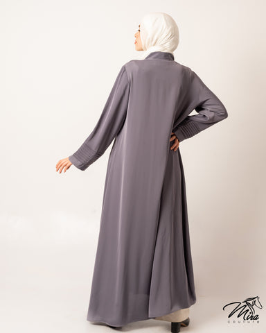 Gray Silk Abaya