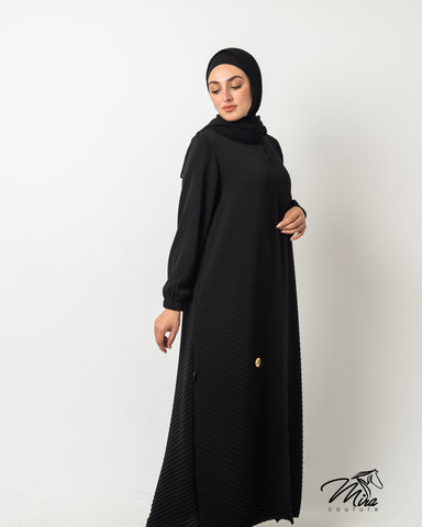 Pleated Grace Silk Abaya