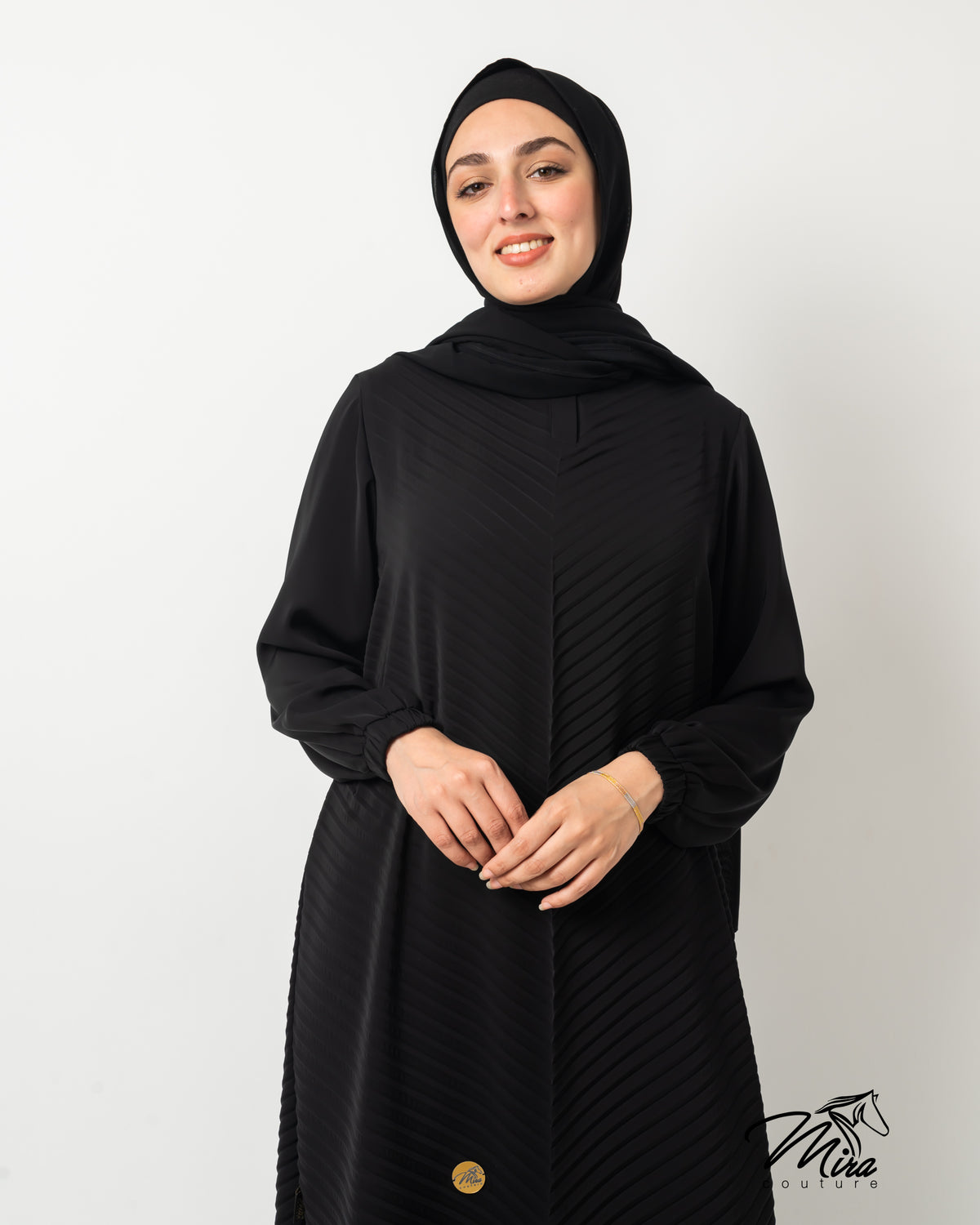 Pleated Grace Silk Abaya