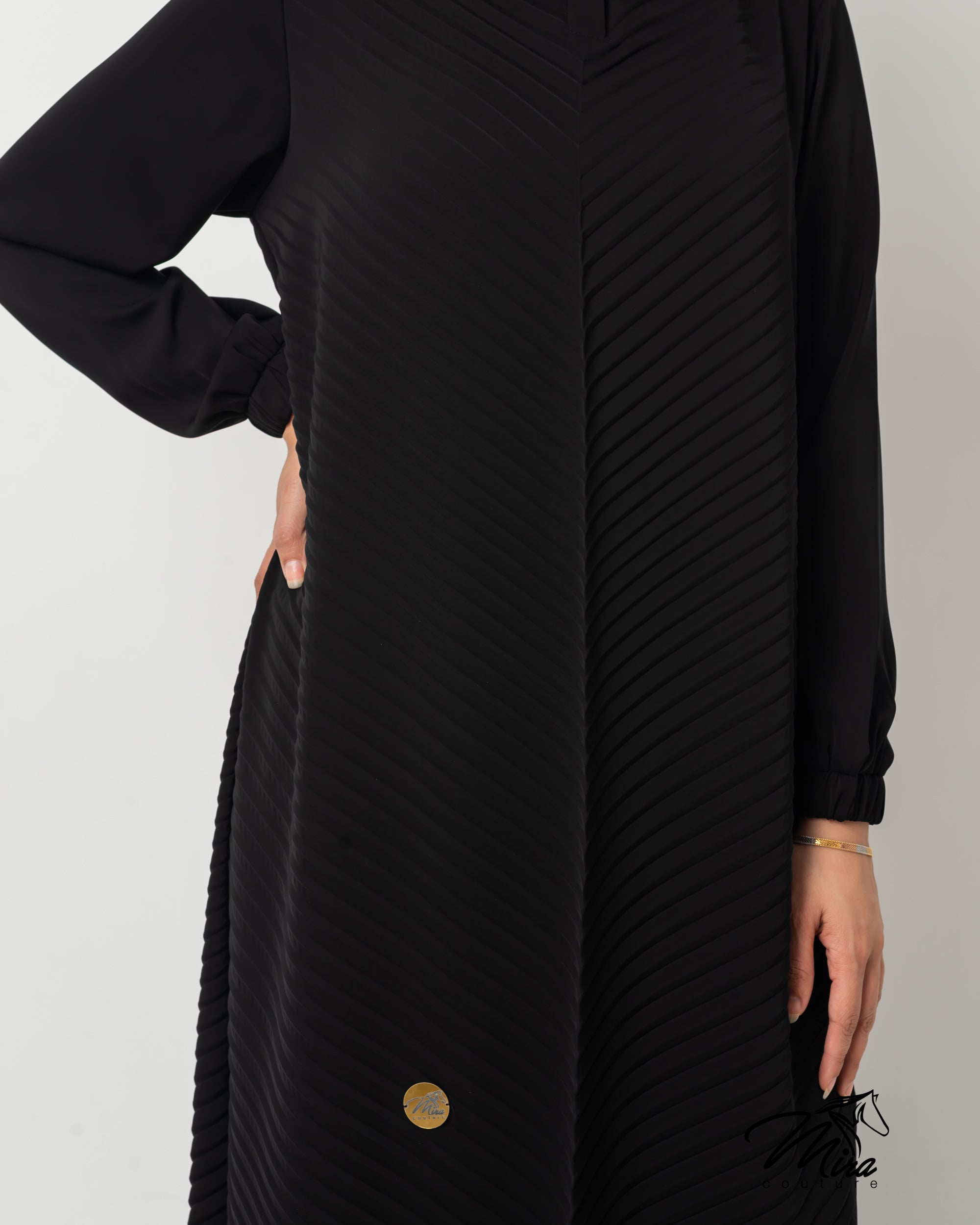 Pleated Grace Silk Abaya