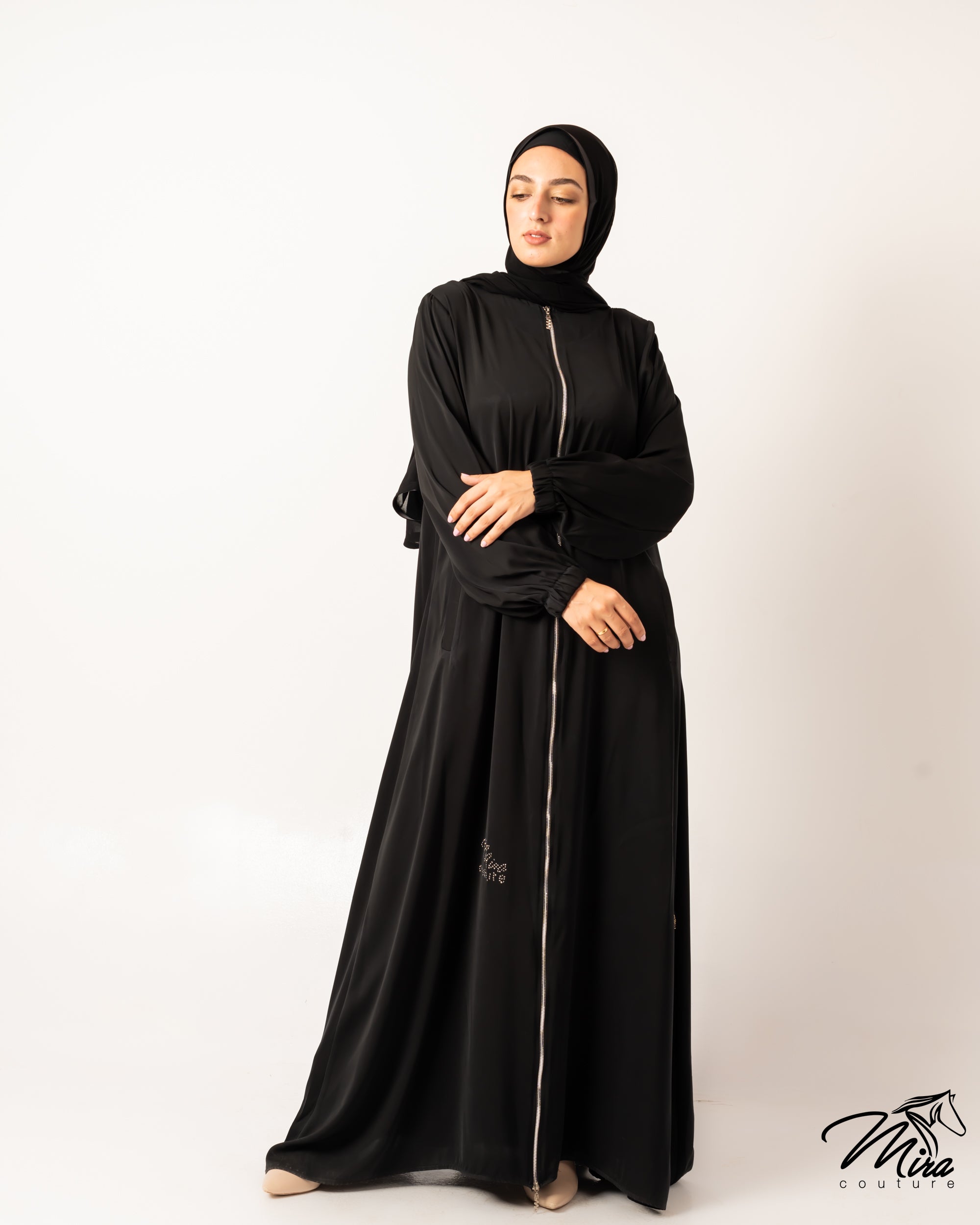 Silver Ease Silk Abaya