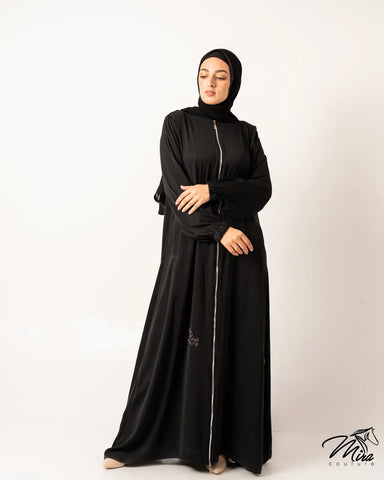 Silver Ease Silk Abaya