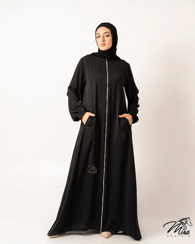 Silver Ease Silk Abaya