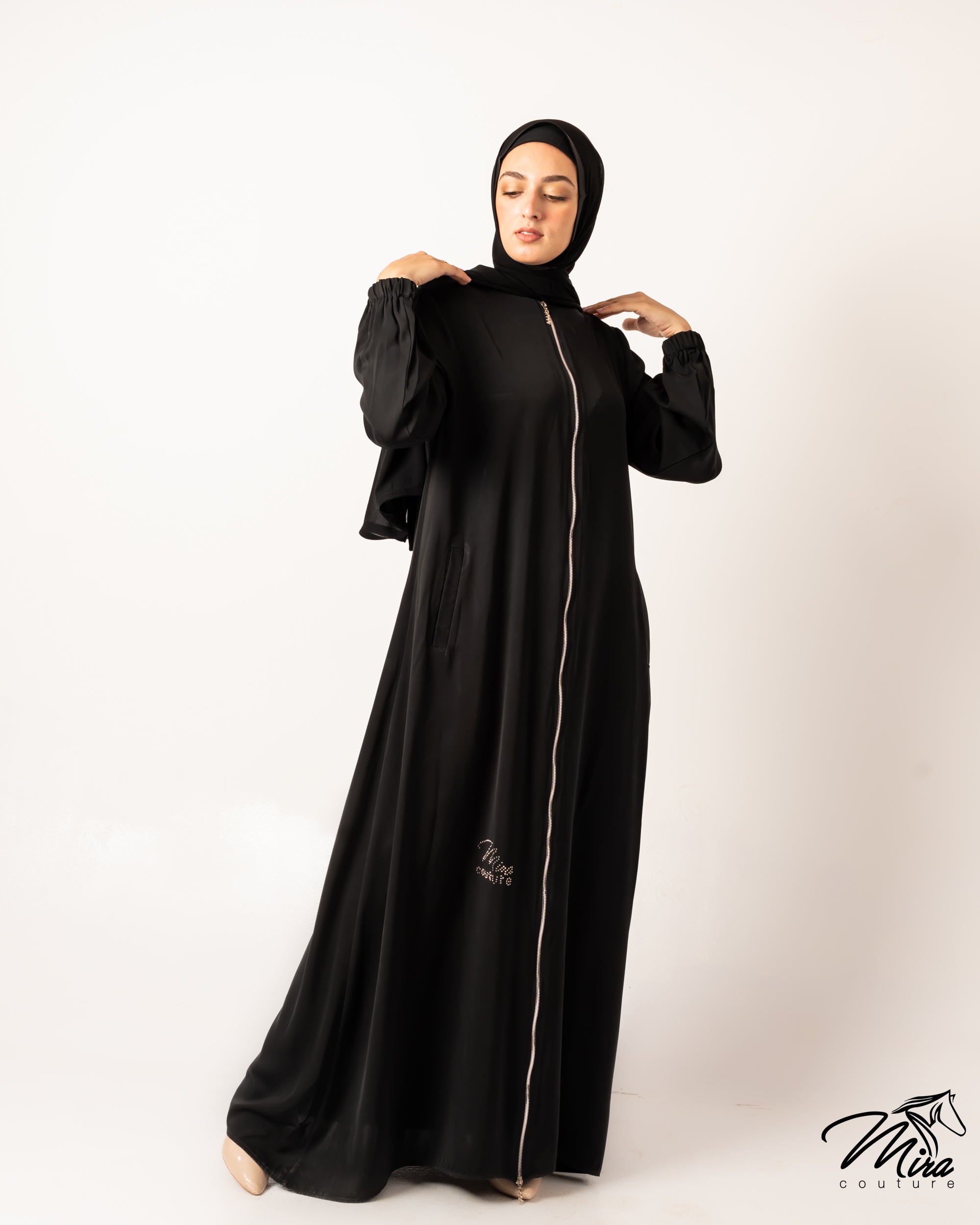 Silver Ease Silk Abaya