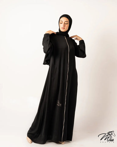 Silver Ease Silk Abaya