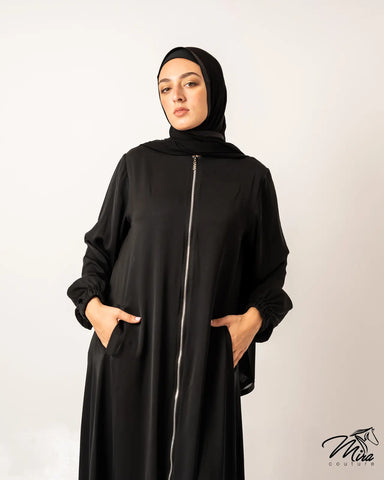 Silver Ease Silk Abaya