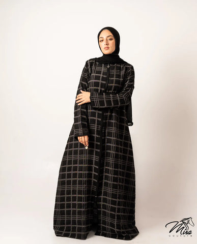 Urban Check Crepe Abaya
