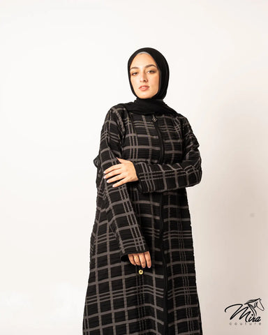 Urban Check Crepe Abaya