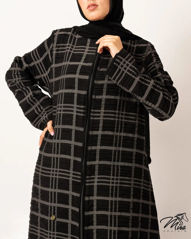 Urban Check Crepe Abaya