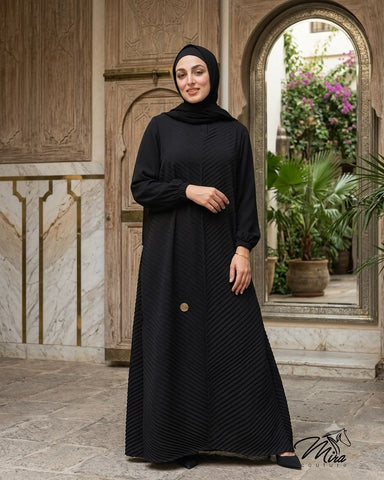 Pleated Grace Silk Abaya