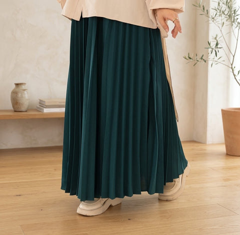 Teal Coluche Pleated Skirt