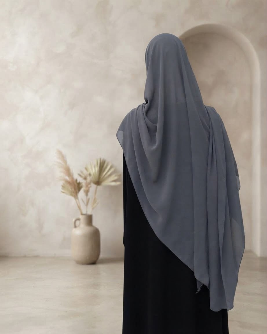 Pure gray Hijab