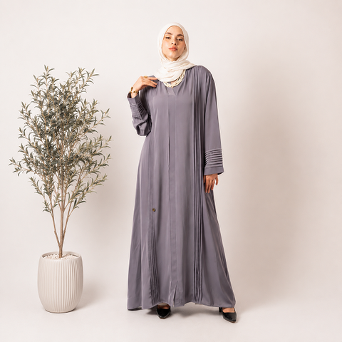 Gray Silk Abaya