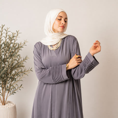 Gray Silk Abaya