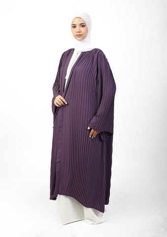 Elegant purple pleated