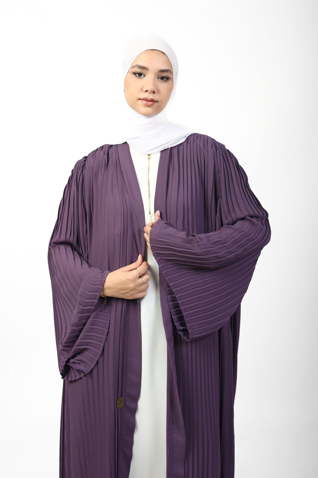 Elegant purple pleated