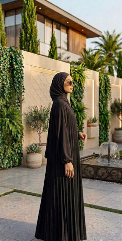 Pleated-Flare Abaya
