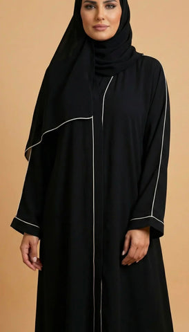 Black silk abaya with matching hijiab